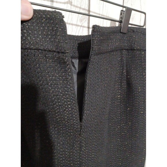 Pencil Skirt 6 Black Gold Specks Knee Length Office Dark Academia Whimsy Goth - Picture 5 of 8